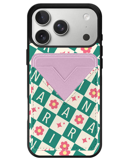 iPhone Avant Wallet Case - Flower Grid Monogram 4.0