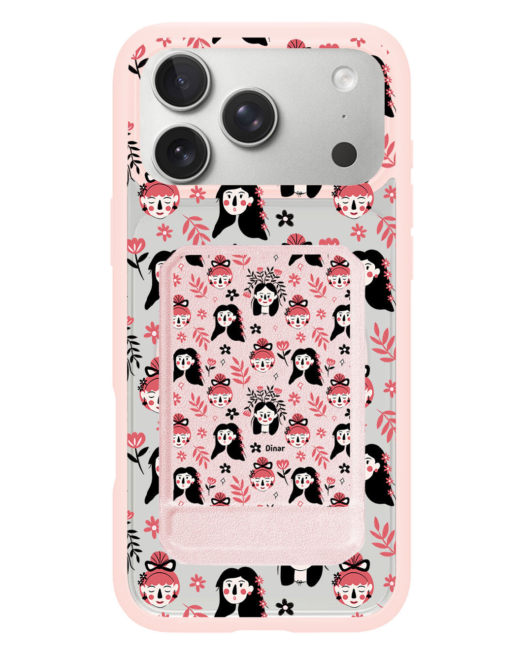 iPhone Magnetic Multifold Wallet - Flowery Faces