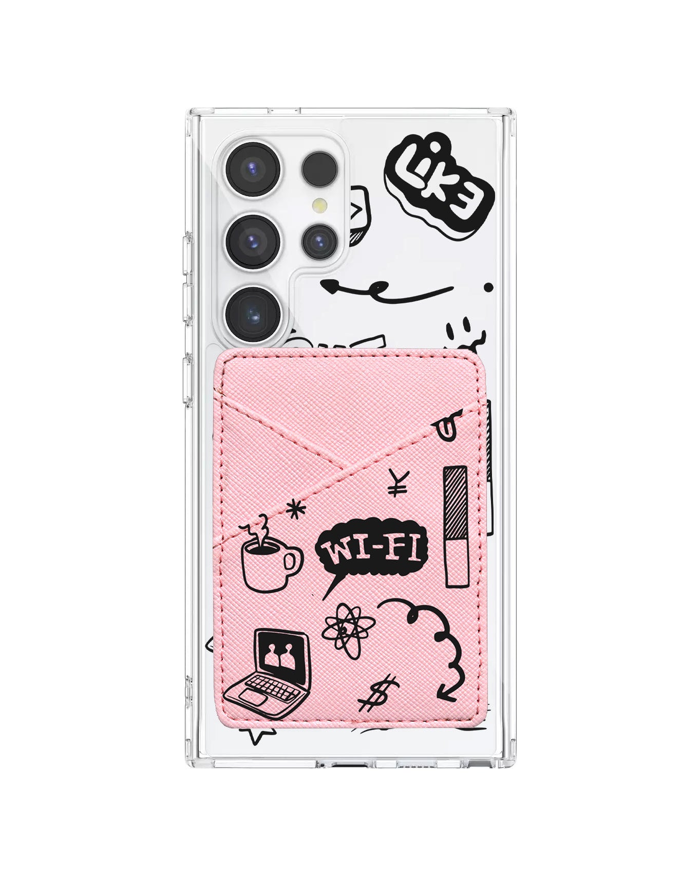 Android Phone Wallet Case - Social Black