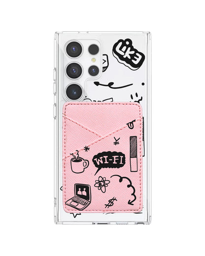 Android Phone Wallet Case - Social Black