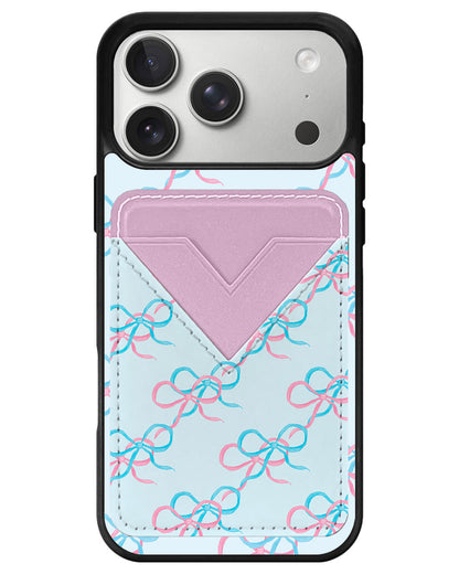 iPhone Avant Wallet Case - Coquette Pink & Blue Bow