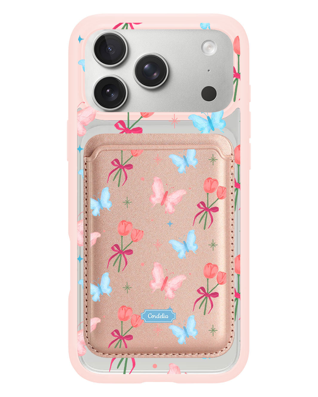 iPhone Magnetic Wallet Case - Coquette Butterfly