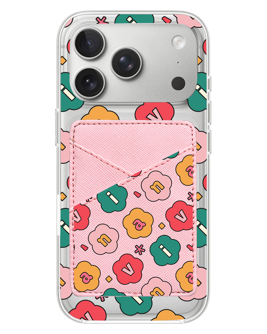 iPhone Phone Wallet Case - Flower Petals Monogram 3.0