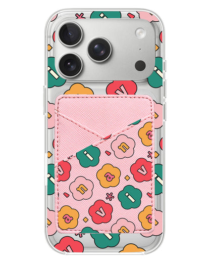 iPhone Phone Wallet Case - Flower Petals Monogram 3.0