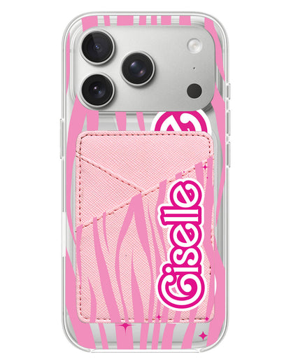 iPhone Phone Wallet Case - Barbie Zebra Pattern