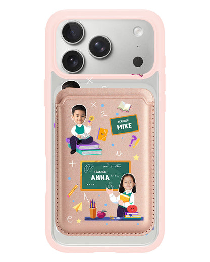 iPhone Magnetic Wallet Case - Face Grid Dream Teacher
