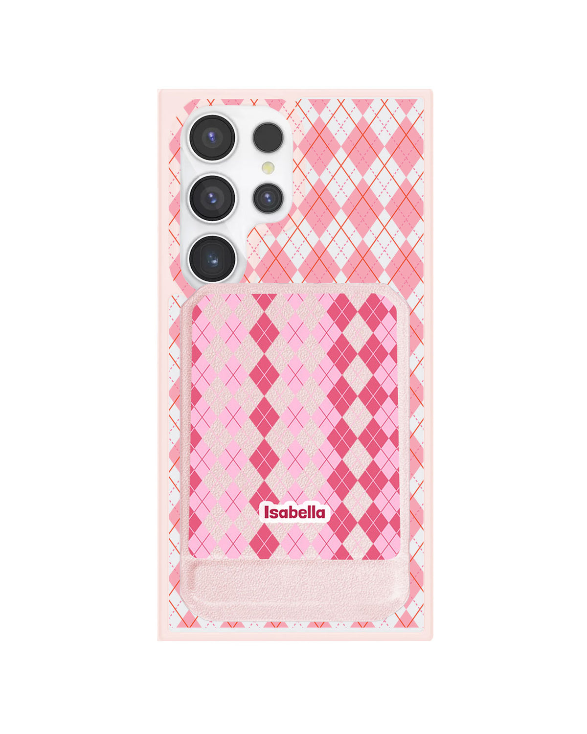 Android Magnetic Multifold Wallet - Pink Argyle