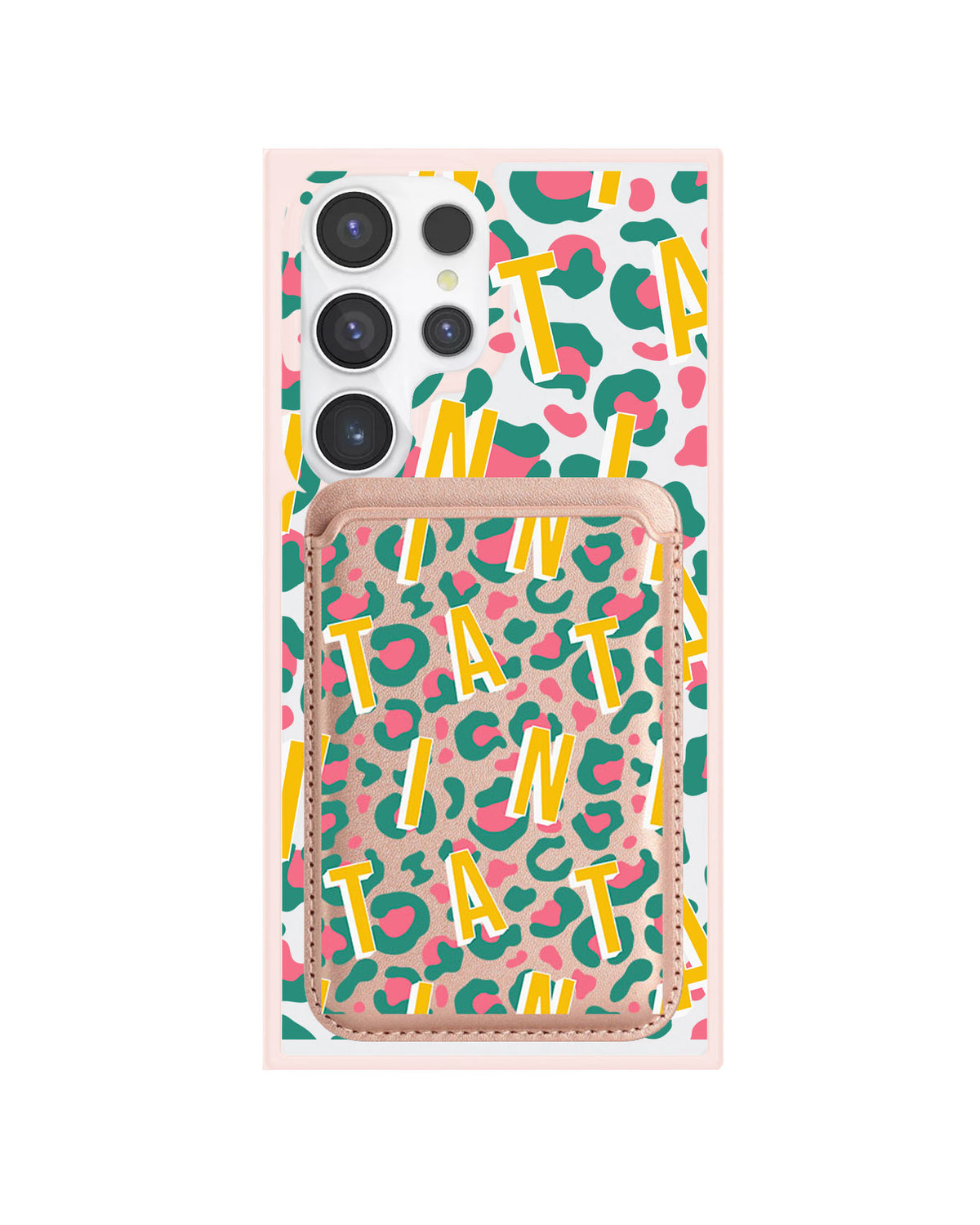 Android Magnetic Wallet Case - Leopard Monogram 4.0