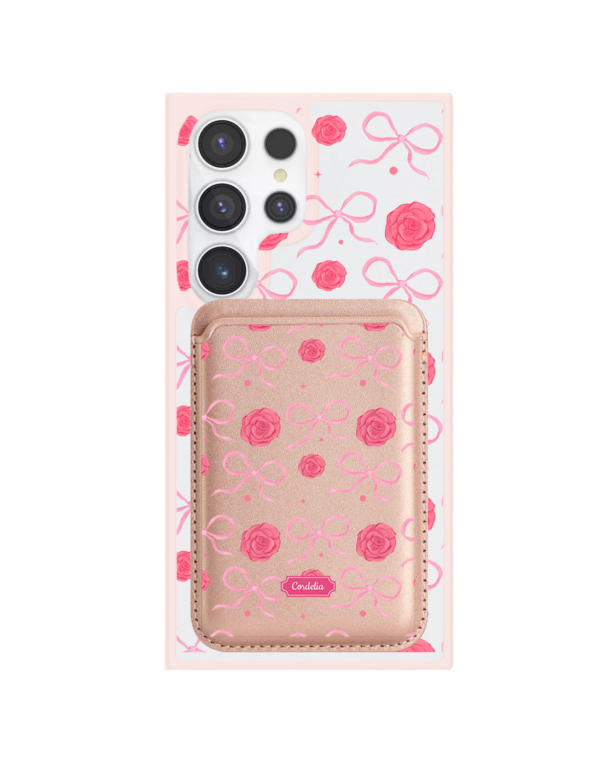 Android Magnetic Wallet Case - Coquette Rose