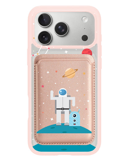 iPhone Magnetic Wallet Case - Blue Alien