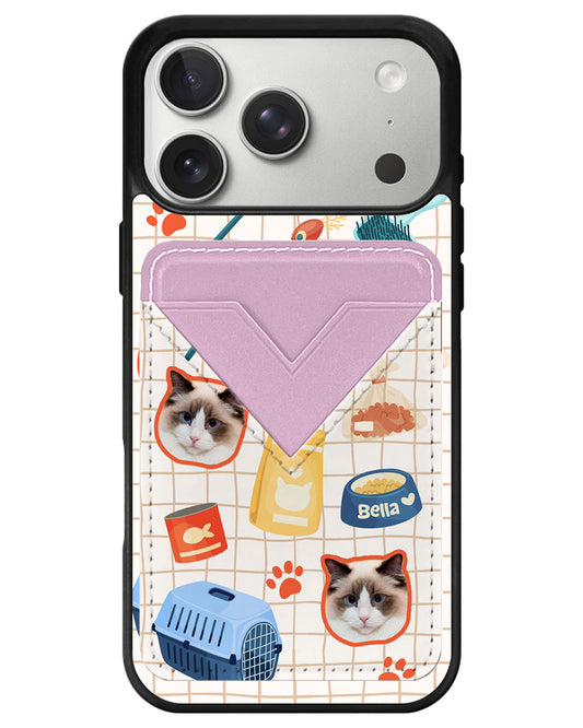 iPhone Avant Wallet Case - Pet Grid Kitty Adventure