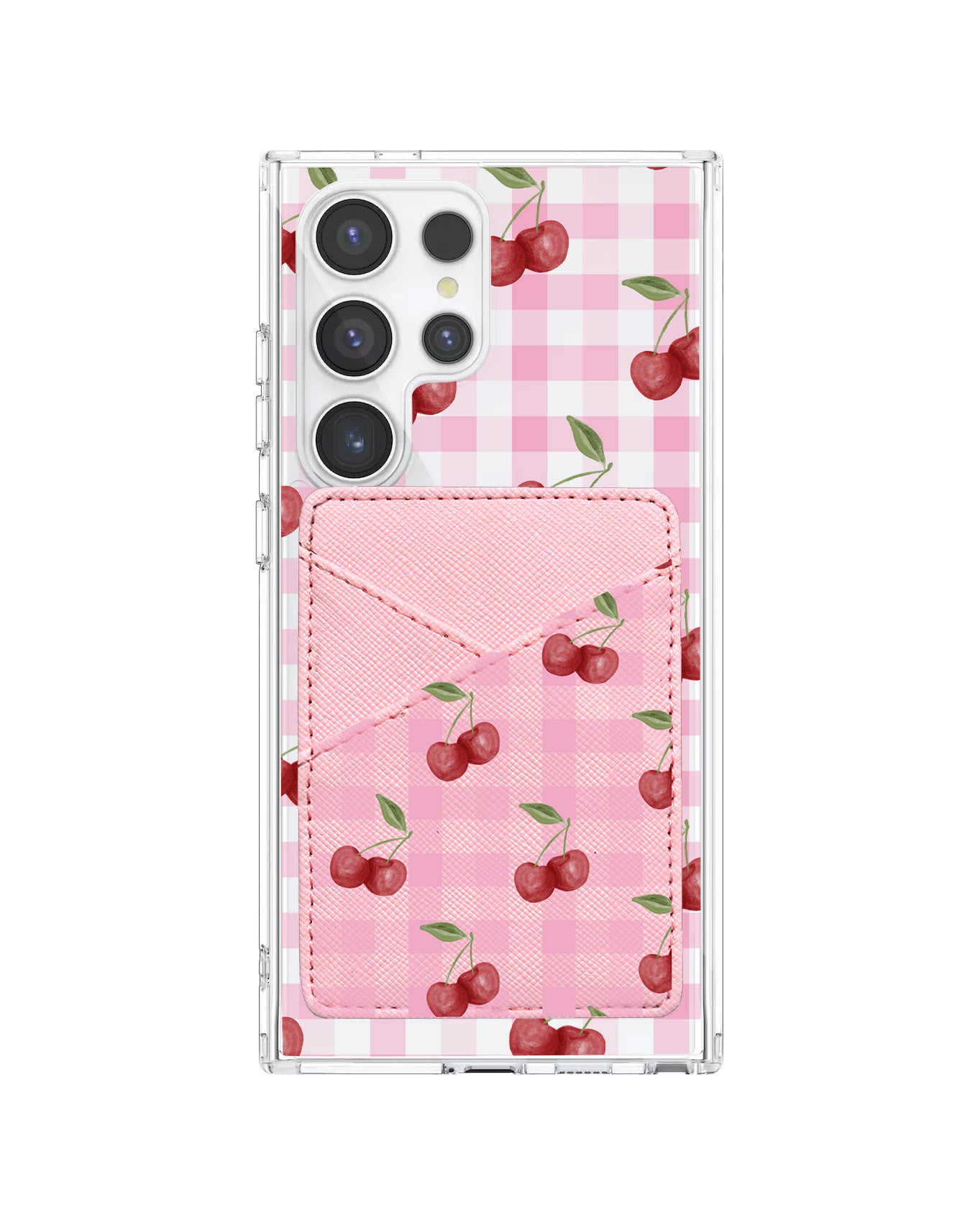 Android Phone Wallet Case - Cherry Tartan