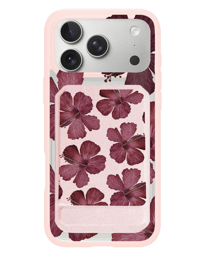 iPhone Magnetic Multifold Wallet - Goth Hibiscus