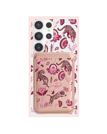 Android Magnetic Wallet Case - Tiger & Floral 2.0