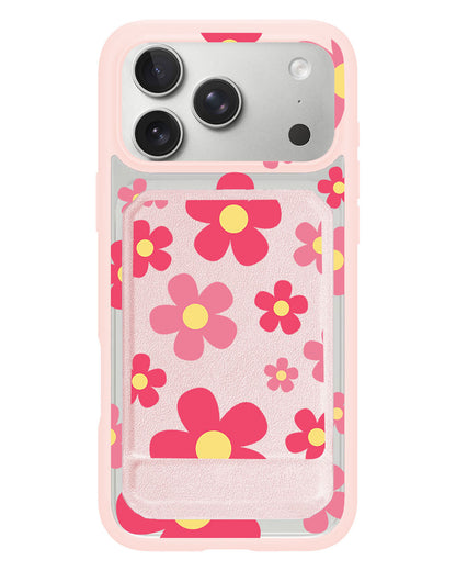 iPhone Magnetic Multifold Wallet - Daisy Blush