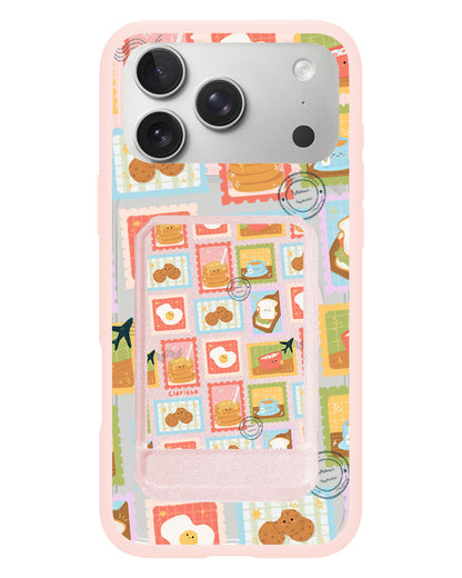 iPhone Magnetic Multifold Wallet - Breakfast Menu Stamps