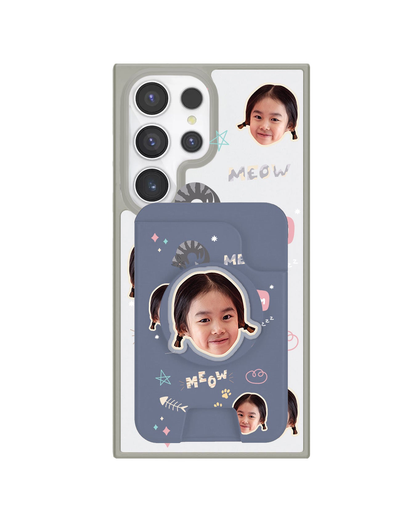 Android Magpop Wallet - Face Grid Kitty