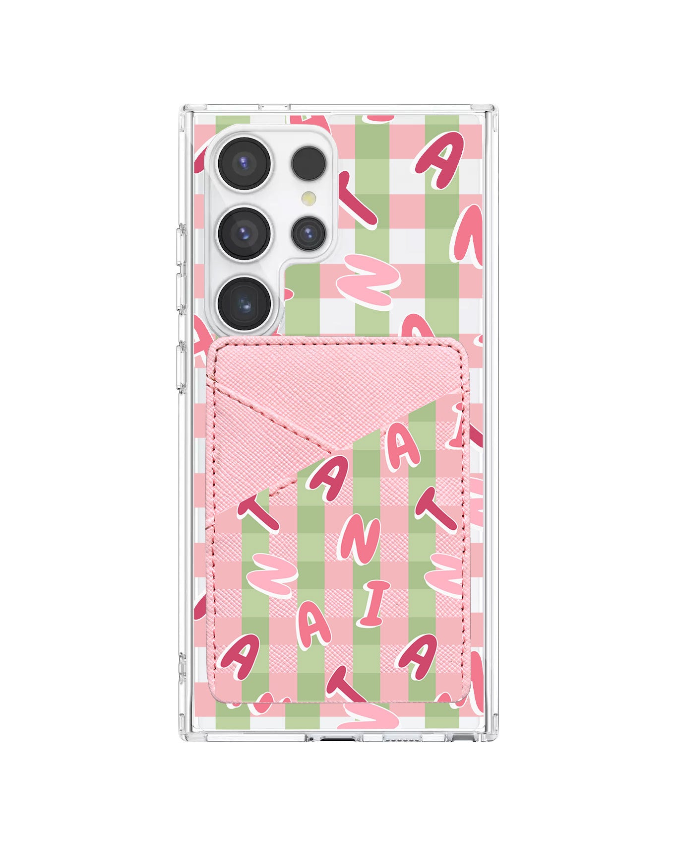 Android Phone Wallet Case - Checkered Monogram 4.0