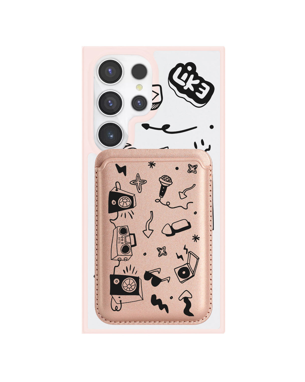 Android Magnetic Wallet Case - Social Black