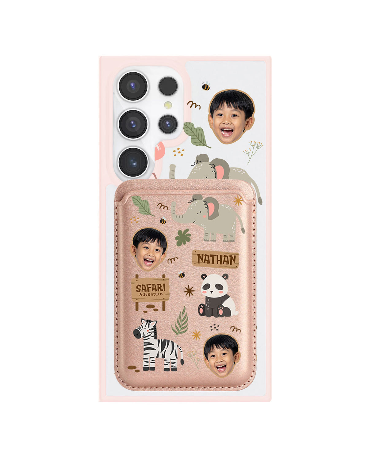 Android Magnetic Wallet Case - Face Grid Safari 2.0