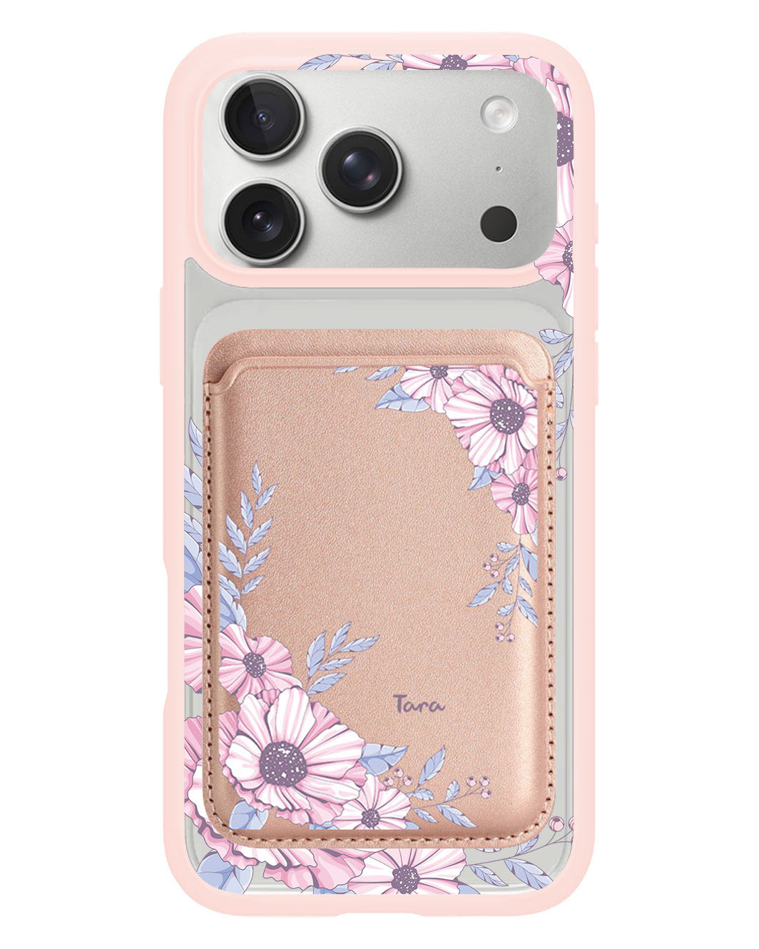 iPhone Magnetic Wallet Case - Pink Blossom