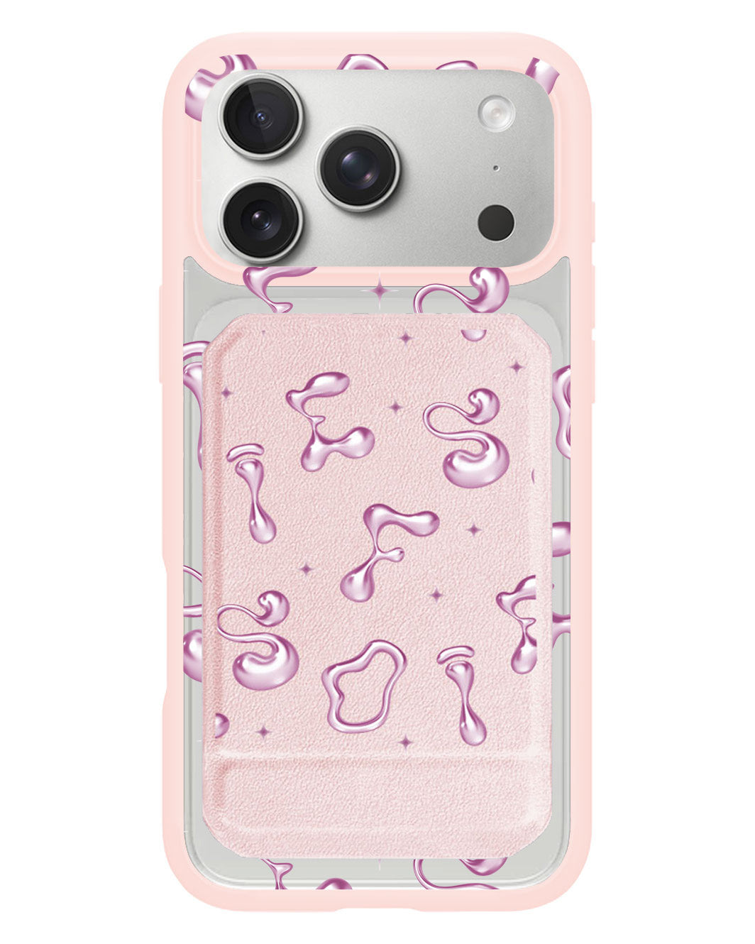 iPhone Magnetic Multifold Wallet - Pink Chrome Monogram