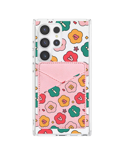 Android Phone Wallet Case - Flower Petals Monogram 3.0