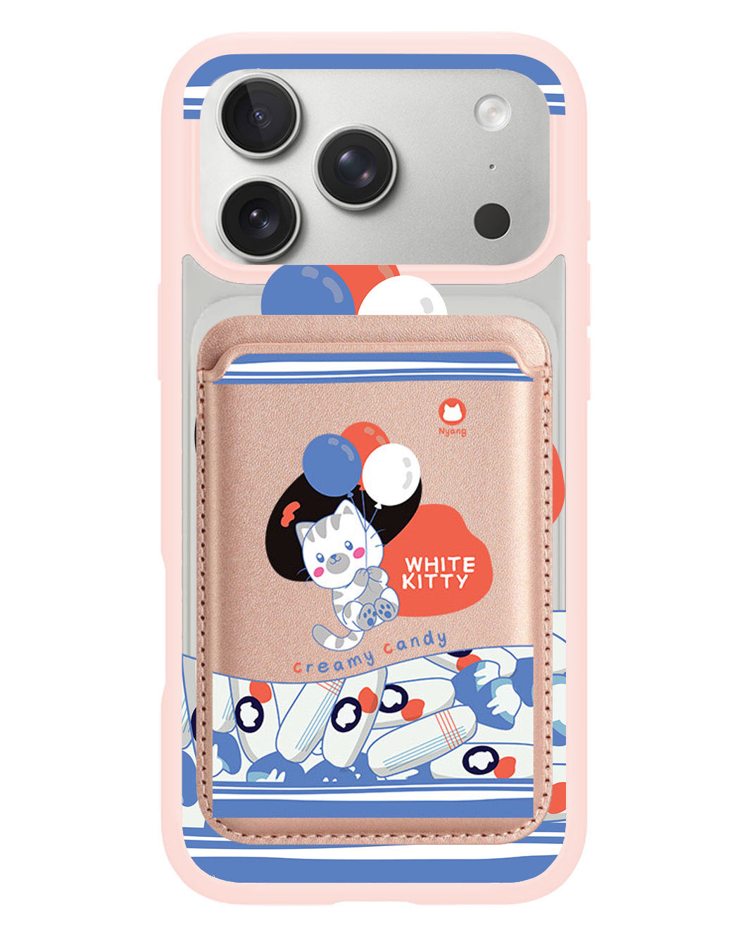 iPhone Magnetic Wallet Case - White Kitty