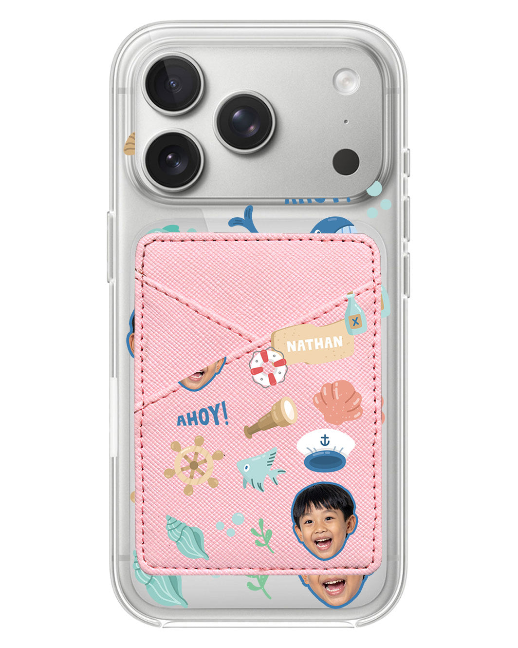 iPhone Phone Wallet Case - Face Grid Sailor