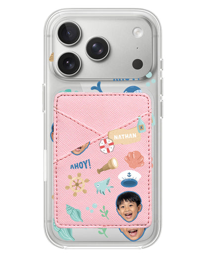 iPhone Phone Wallet Case - Face Grid Sailor