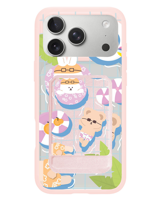 iPhone Magnetic Multifold Wallet - Pool Party Pink