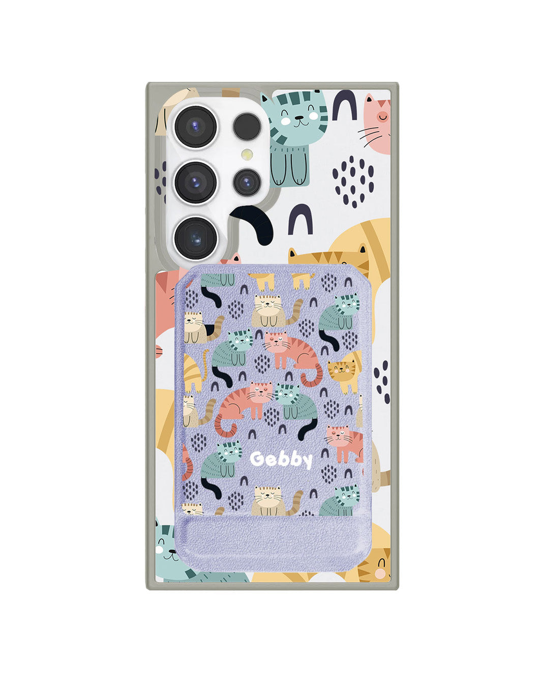 Android Magnetic Multifold Wallet - Rainbow Meow