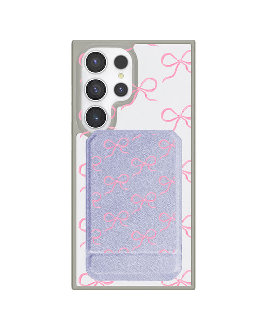 Android Magnetic Multifold Wallet - Coquette Pink Bow