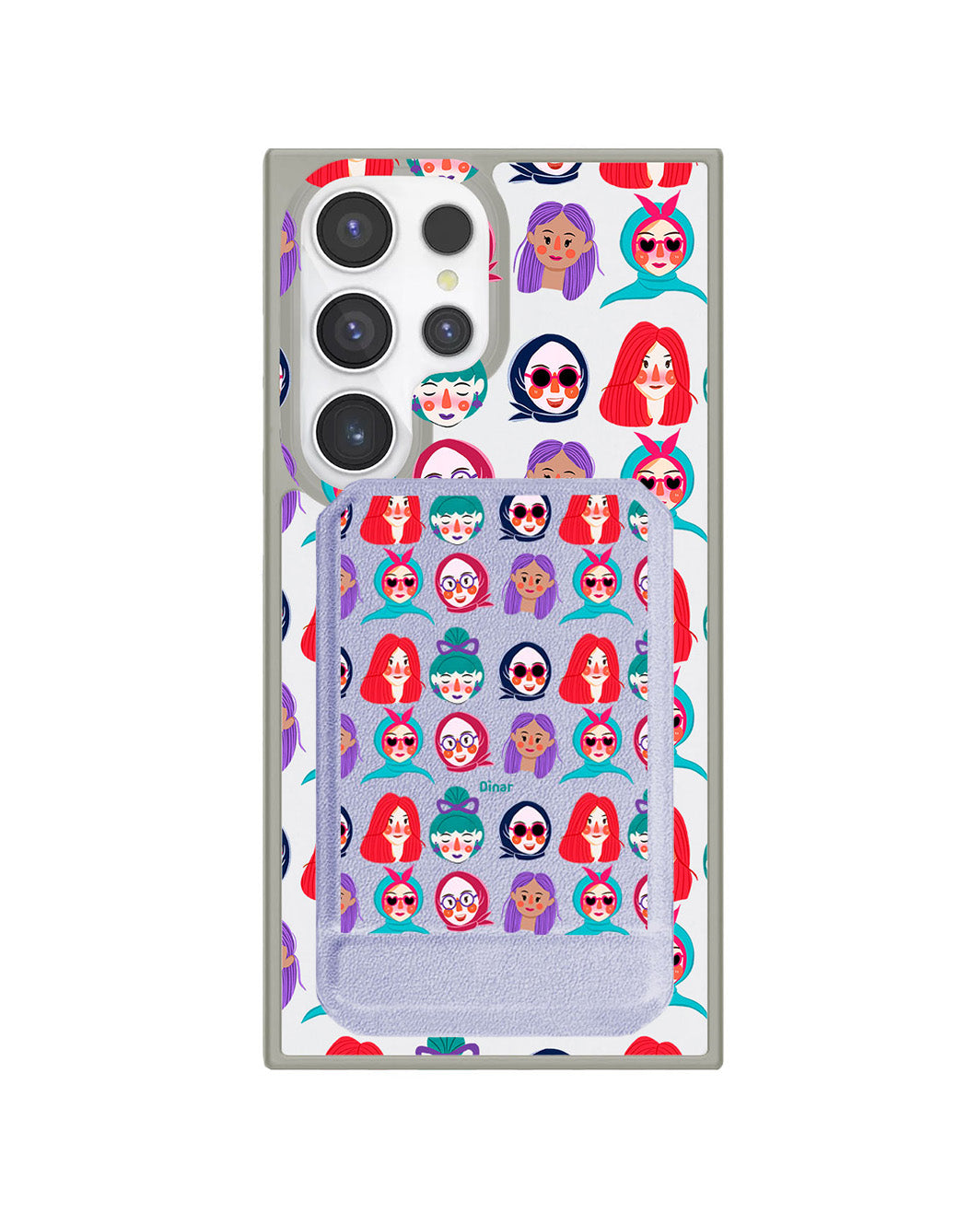 Android Magnetic Multifold Wallet - Cute Sweety Faces
