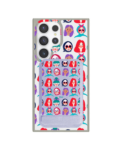 Android Magnetic Multifold Wallet - Cute Sweety Faces
