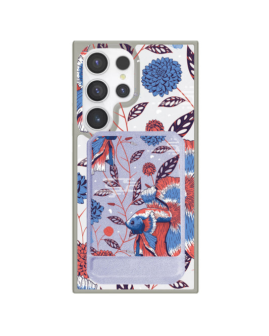 Android Magnetic Multifold Wallet - Fish & Floral 2.0