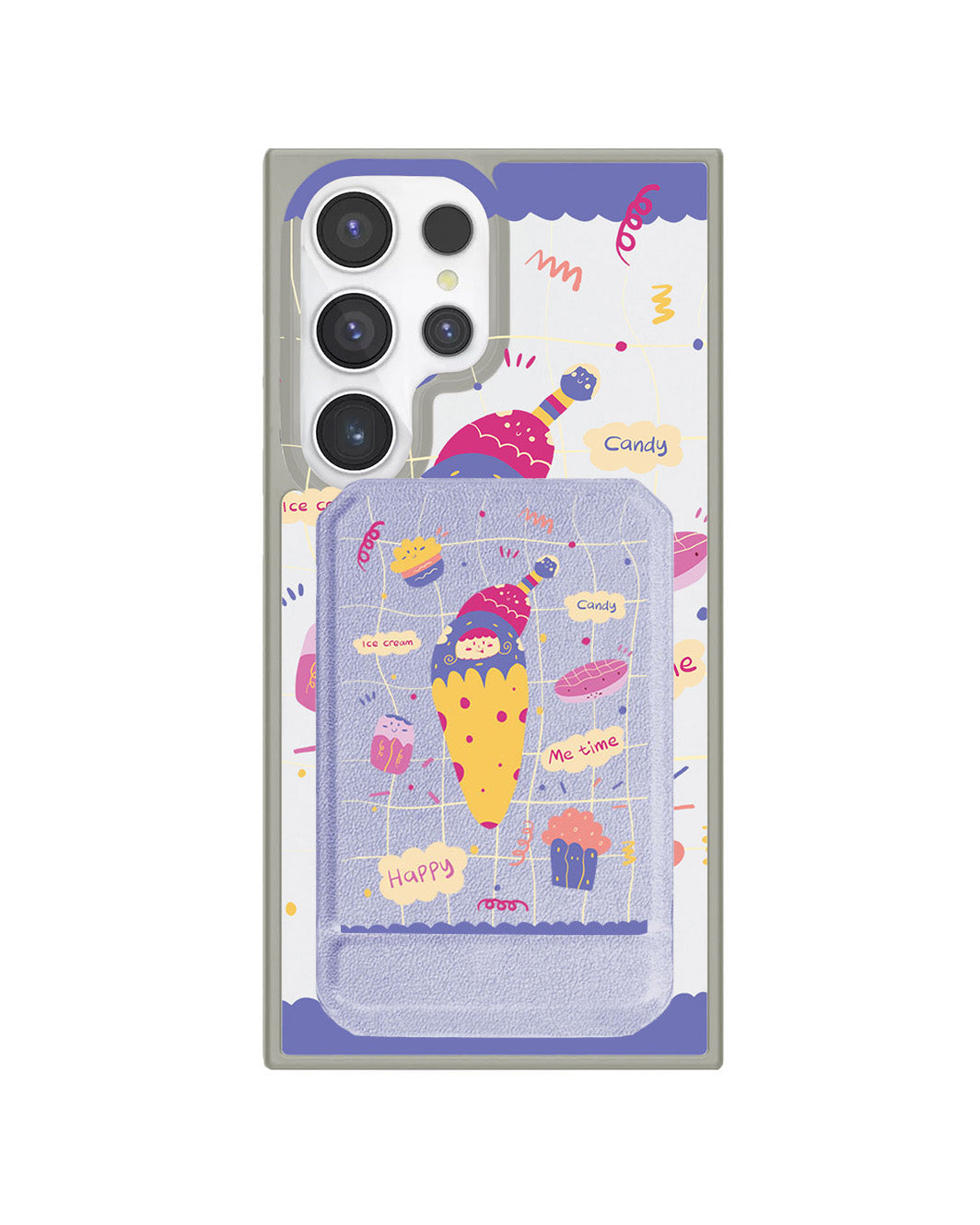 Android Magnetic Multifold Wallet - Candy Doodle