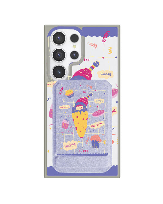 Android Magnetic Multifold Wallet - Candy Doodle