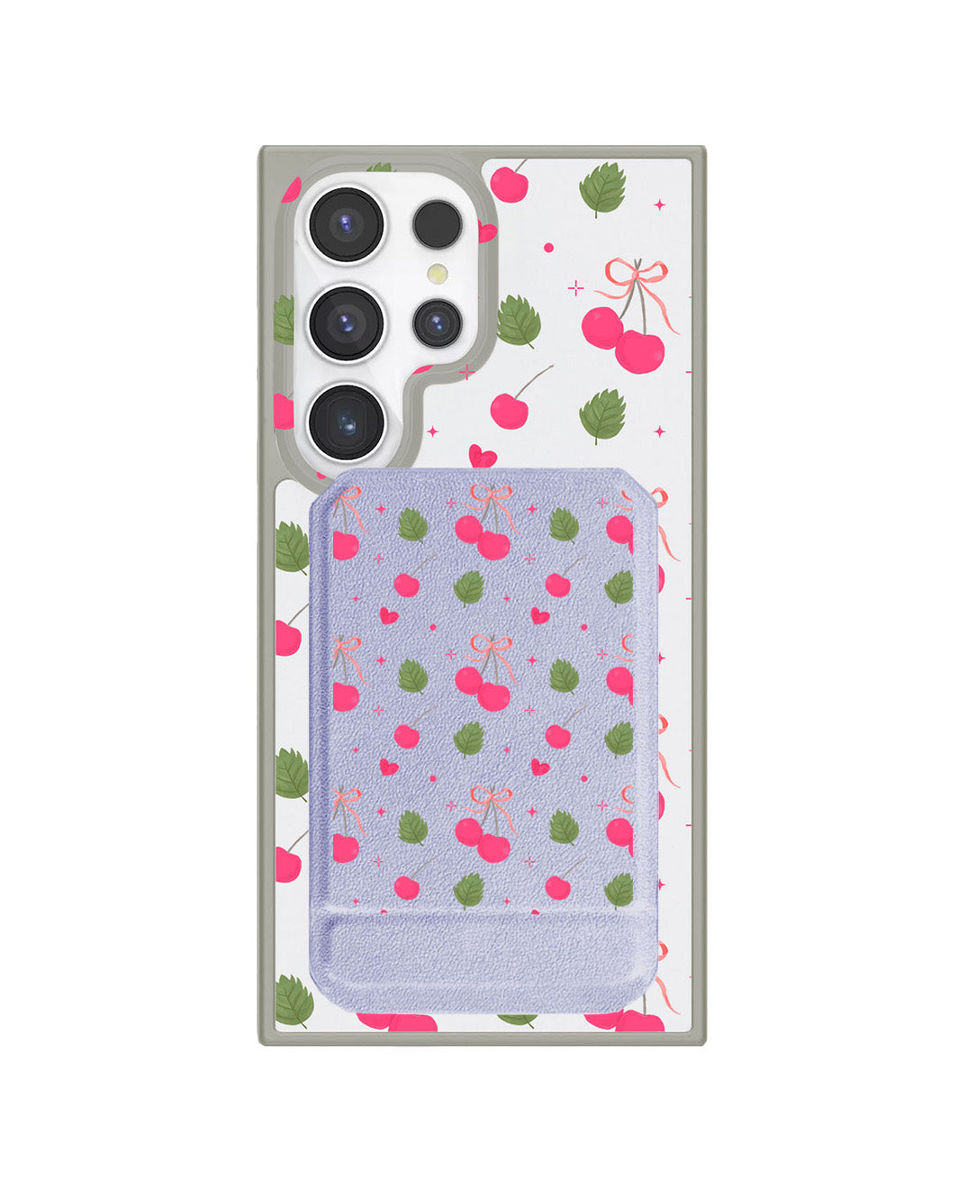 Android Magnetic Multifold Wallet - Coquette Cherry
