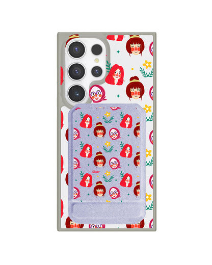 Android Magnetic Multifold Wallet - Lovely Faces