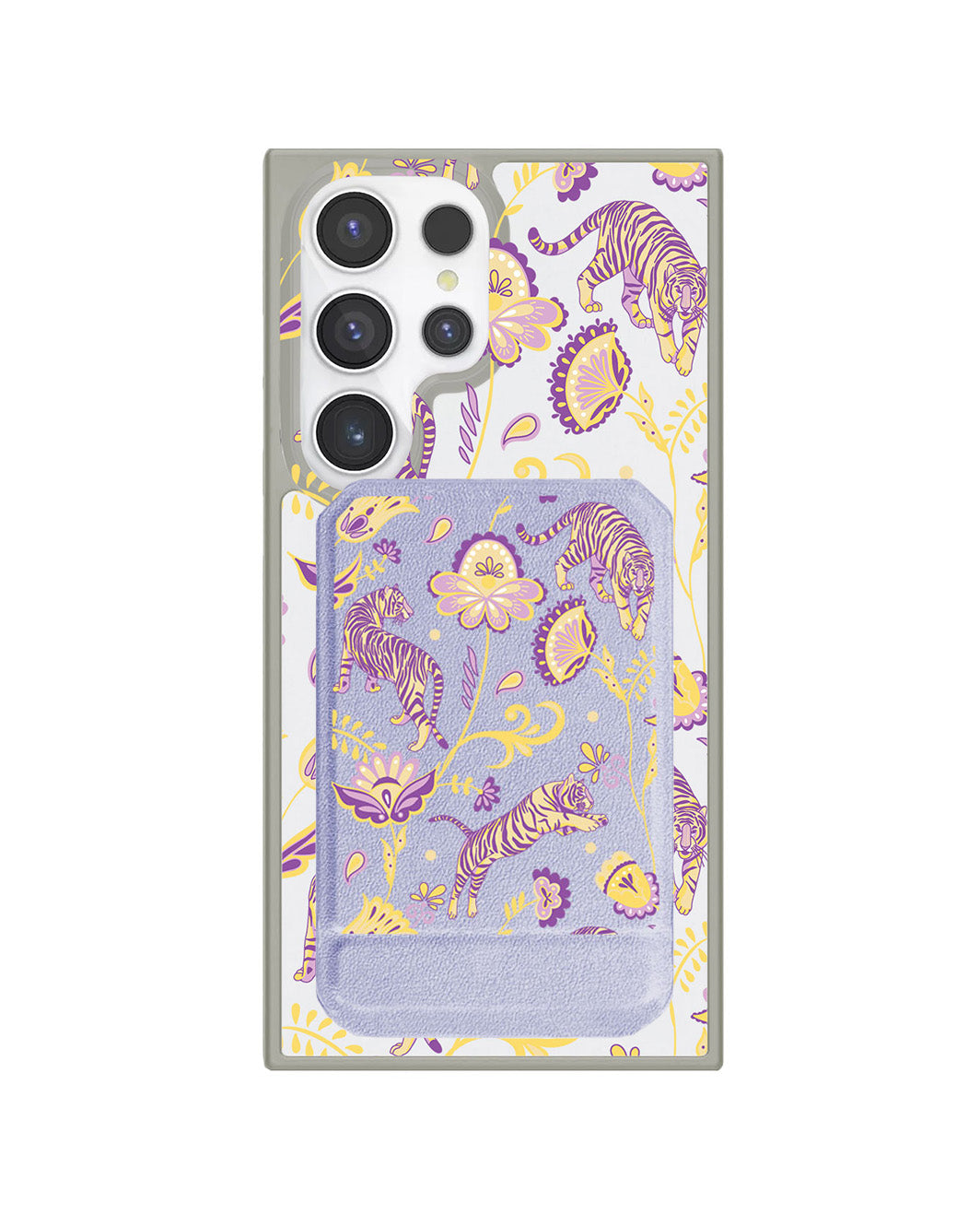 Android Magnetic Multifold Wallet - Tiger & Floral 4.0