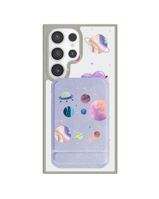 Android Magnetic Multifold Wallet - Pink Planet