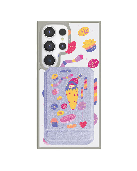 Android Magnetic Multifold Wallet - Dessert Doodle