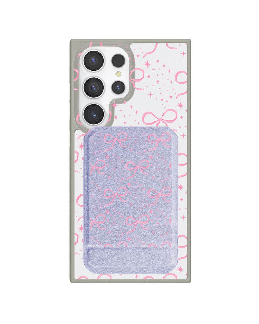 Android Magnetic Multifold Wallet - Coquette Glittery Bow