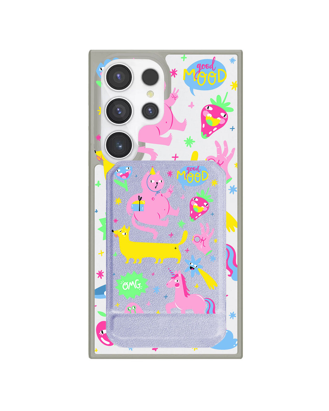 Android Magnetic Multifold Wallet - Monster Say Good Mood