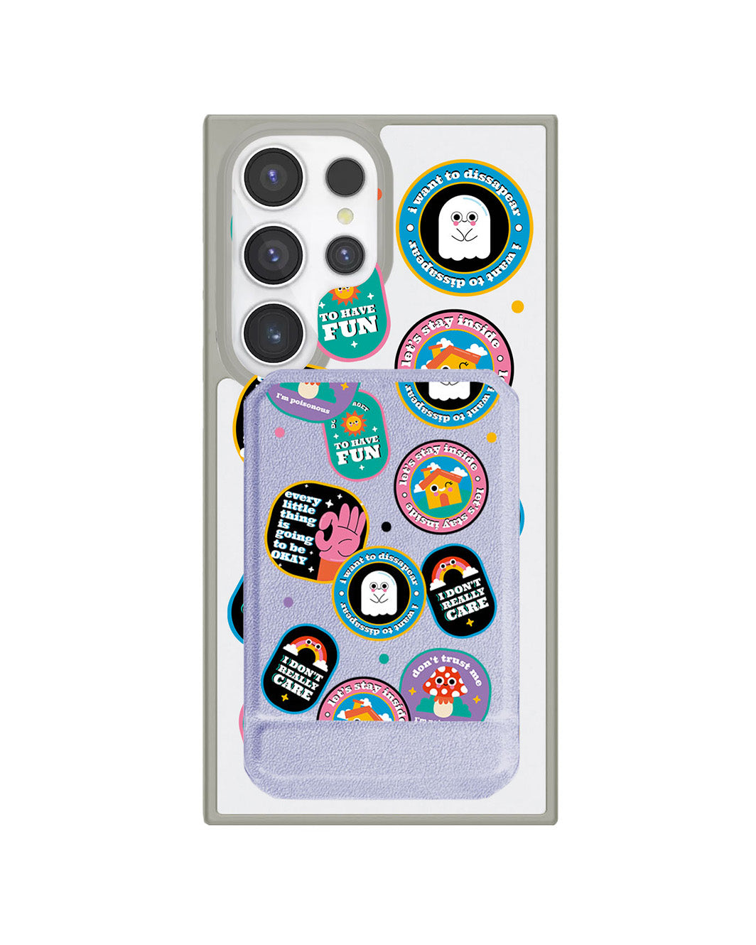 Android Magnetic Multifold Wallet - Monster Sticker Pack