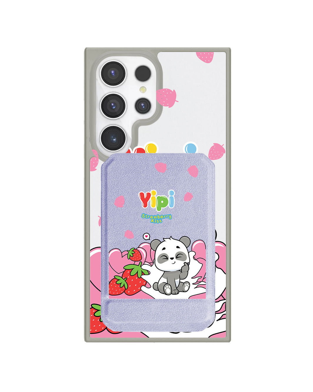 Android Magnetic Multifold Wallet - Yipi Strawberry Kiss