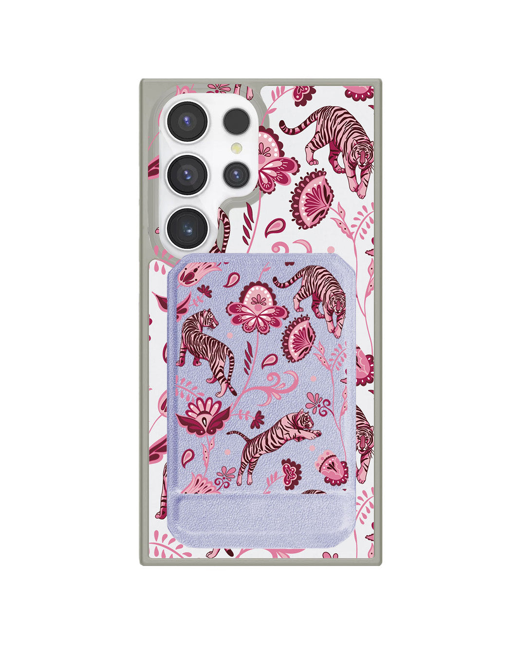 Android Magnetic Multifold Wallet - Tiger & Floral 2.0