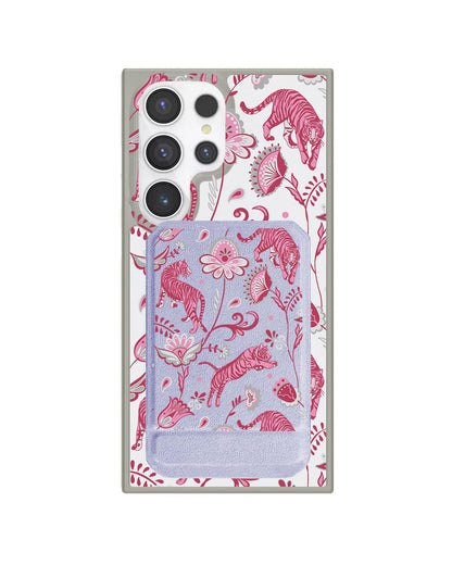 Android Magnetic Multifold Wallet - Tiger & Floral 7.0