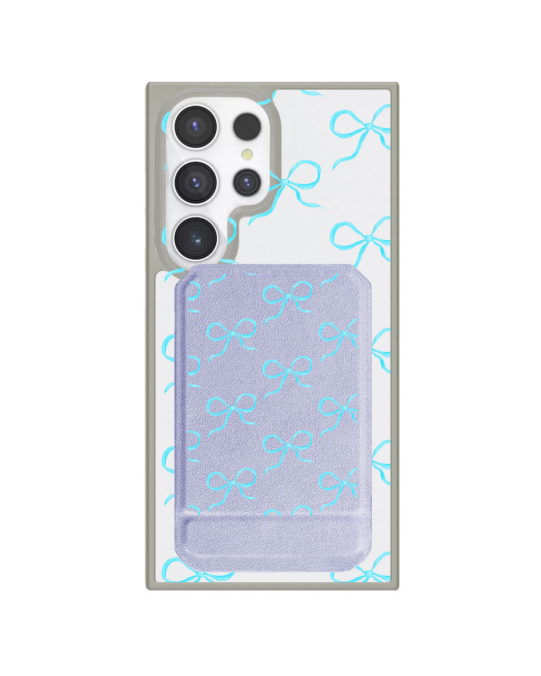 Android Magnetic Multifold Wallet - Coquette Blue Bow